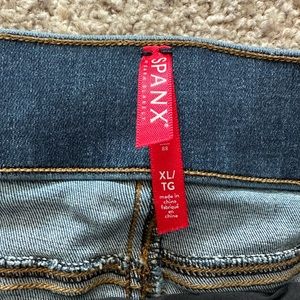 SPANX Ankle Shaping Distressed Denim Legging Jeans Jeggings Medium Wash XL
